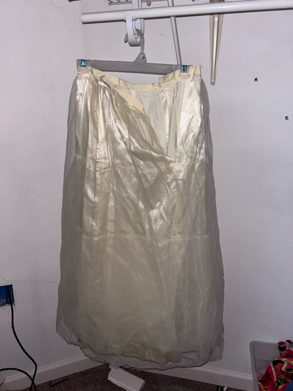 Vintage Ivory A-Line Tulle Overlay bridal crinoline slip